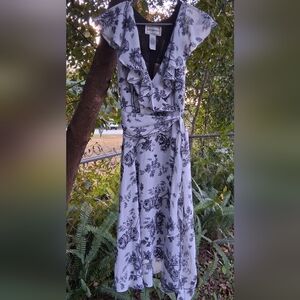 Karin Stevens Black and White Floral Maxi Dress